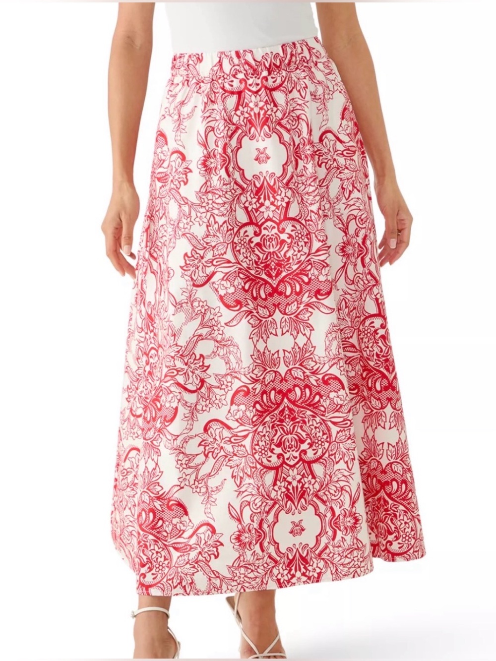 Ted Baker London 100% Cotton Floral Paisley Maxi Skirt, NWT, size 8